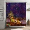 Anime Couple Landscape Shower Curtain Romantic City View Decor Bathroom Fabric Backdrop Wall Tapestry Home Decor