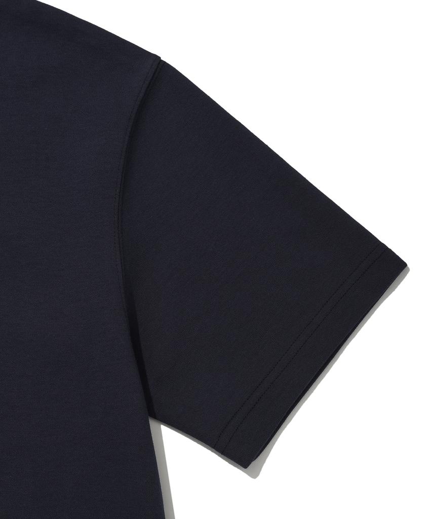 WACKY WILLY Sweat Collar Short Sleeve T-Shirt Navy