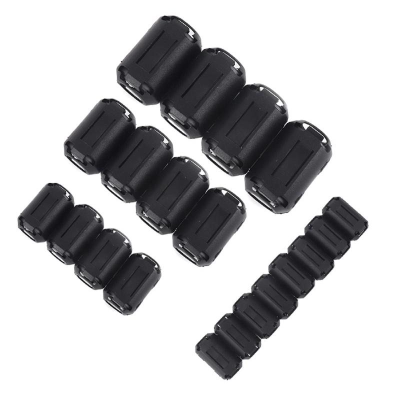 1Set Black Clip-on Ferrite Ring Core Bead Choke RFI EMI Filter Noise Suppressor Cable Clip For USB Audio Video Cable Power Cord