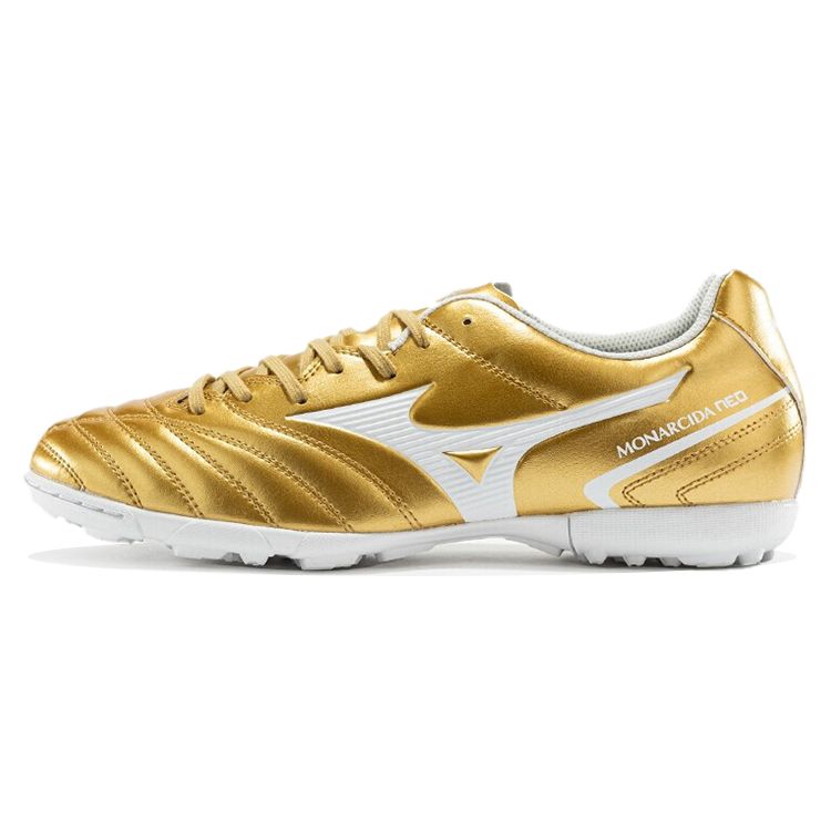 Mizuno Monarcida Round Toe Lace-Up AG (Rubber Short Studs) Durable Soccer Shoes Men sneakers Gold P1GD210550 45