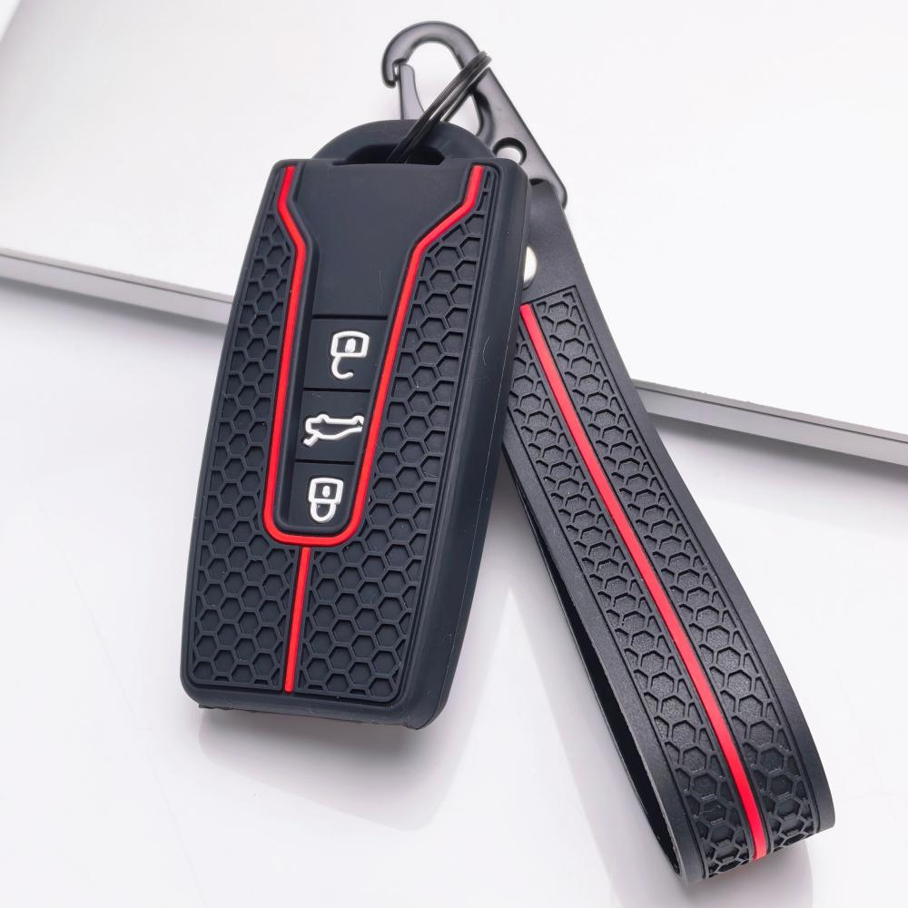 3 Button Silicone Key Fob Cover with keychain for VW Golf 8 ID.3 ID.4 ID.6 Lamando L Tiguan Teramont Talagon, Fits VW Golf Tiguan Passat Octavia