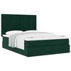 Enjoy a Restful Night S Sleep with This Ottoman Bed with Mattress In Dark Green 140 X 190 Cm Velvet Fabric
