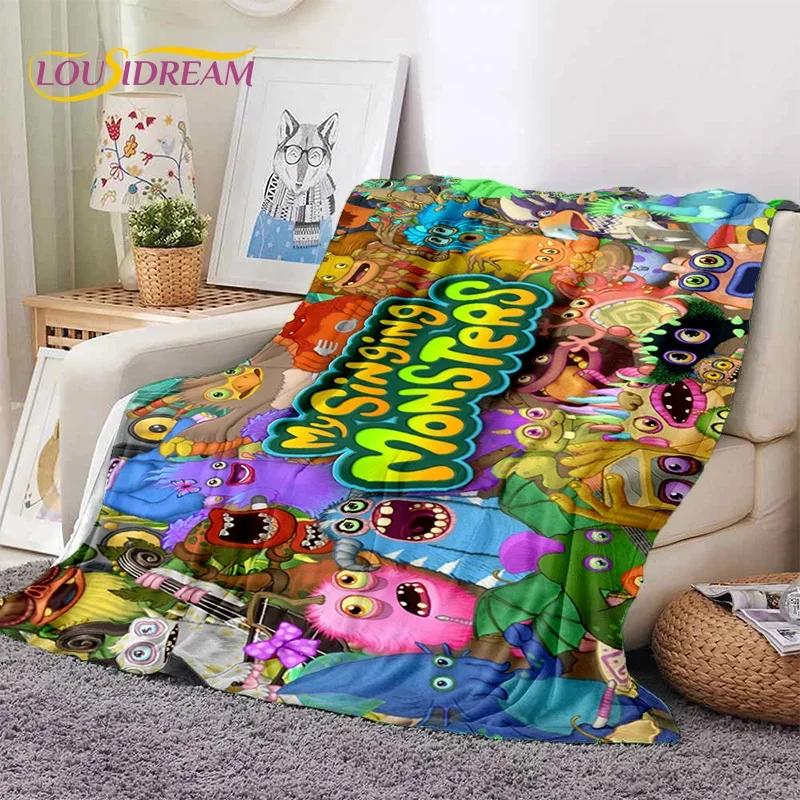 Game My Singing Monsters Cartoon Soft Flannel Blanket for Bed Bedroom Sofa Picnic ,Throw Blanket for Cover Outdoors Leisure Gift