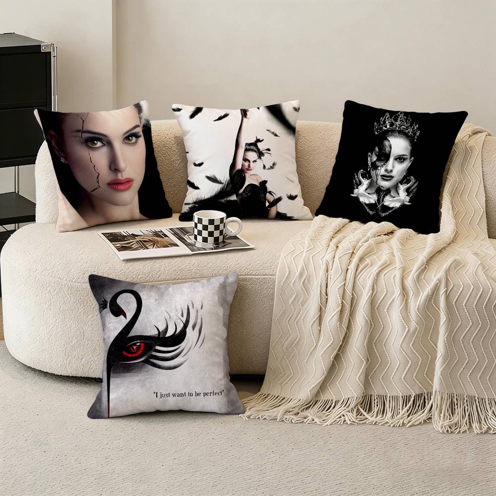 Movie B-Black S-Swan Classic Pillow Case Pattern Printed Pillowcase For Living Room Sofa Cushion Cover