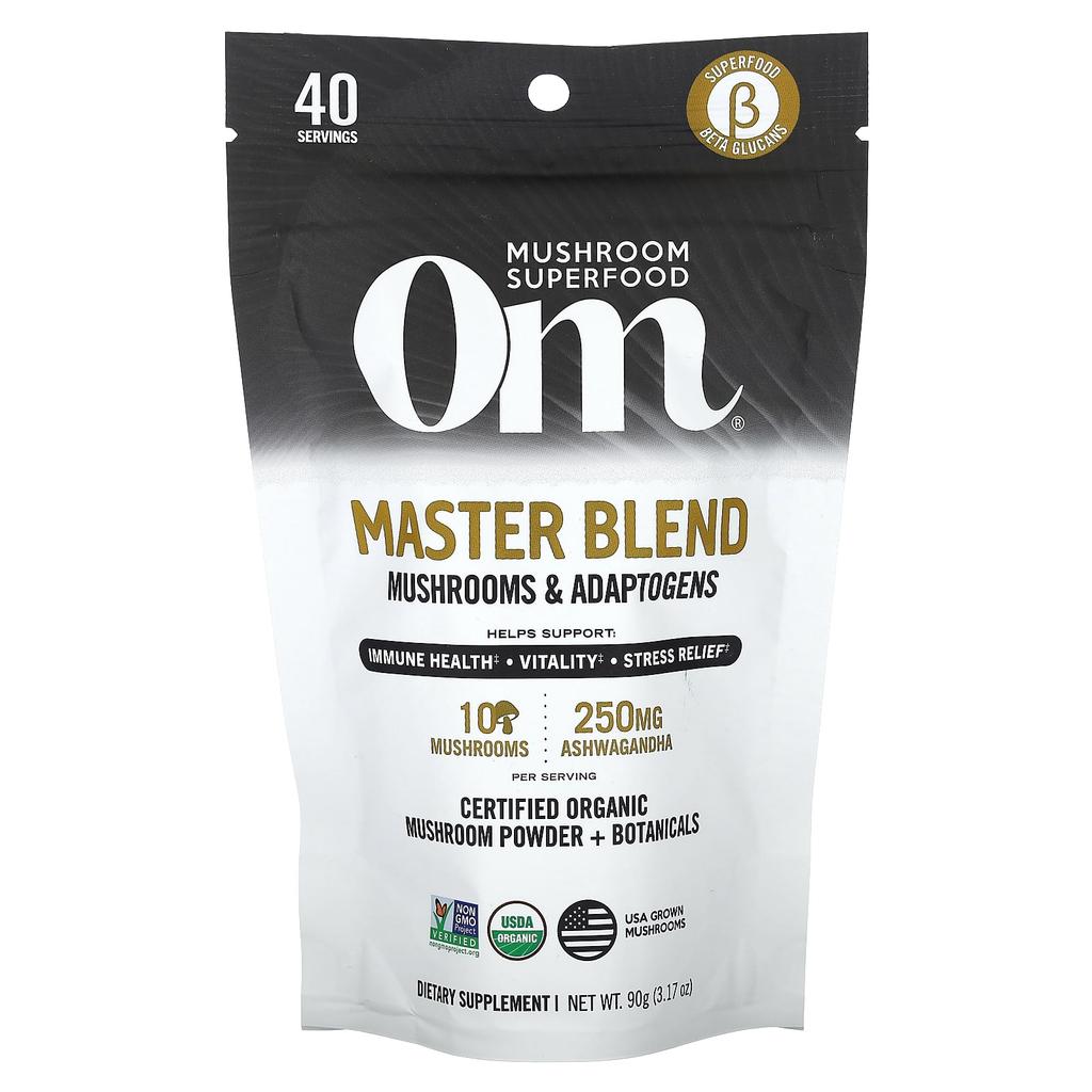 Master Blend, Certified Organic Mushroom Powder + Botanicals, 90G(3.17Oz)