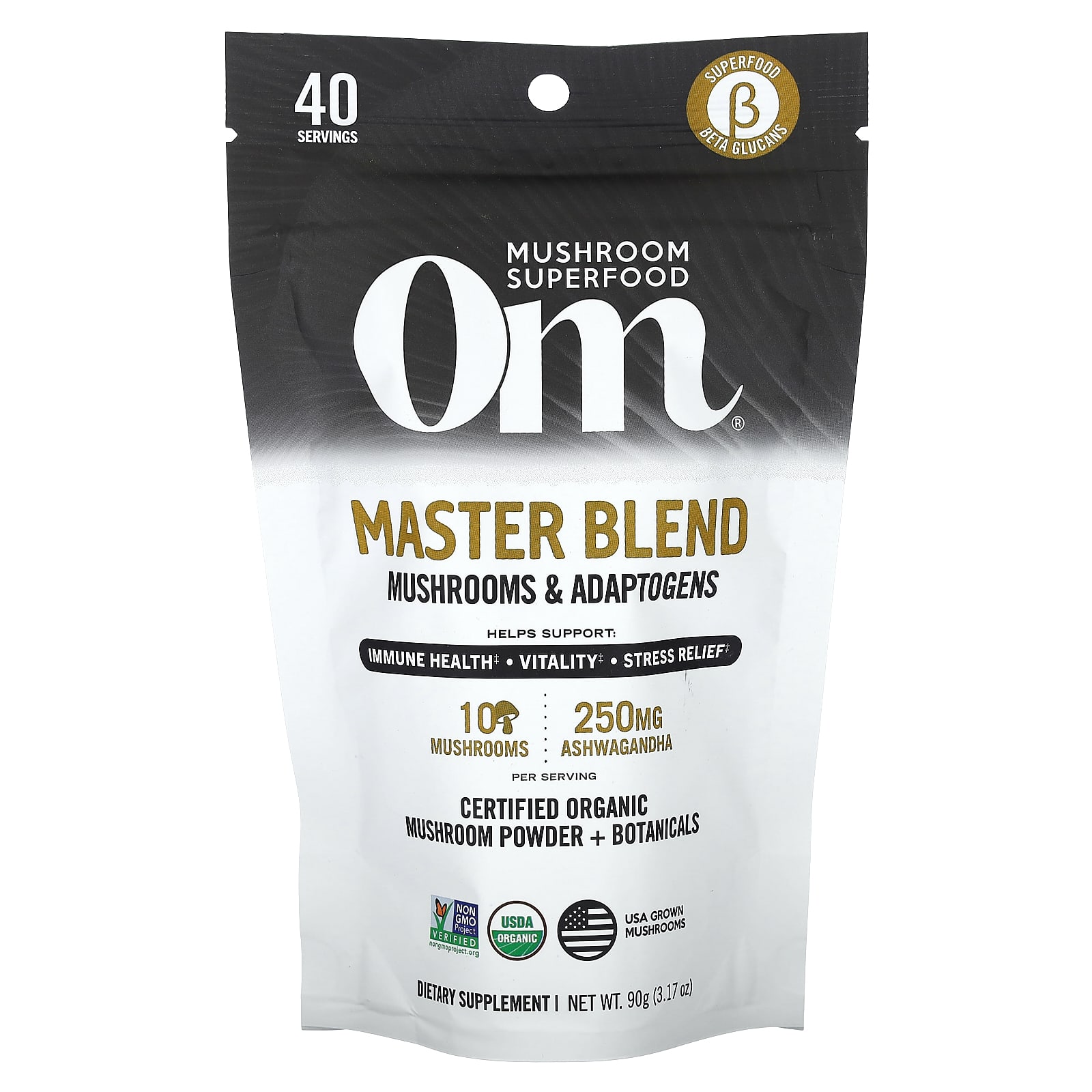 

Master Blend, Certified Organic Mushroom Powder + Botanicals, 90G(3.17Oz)