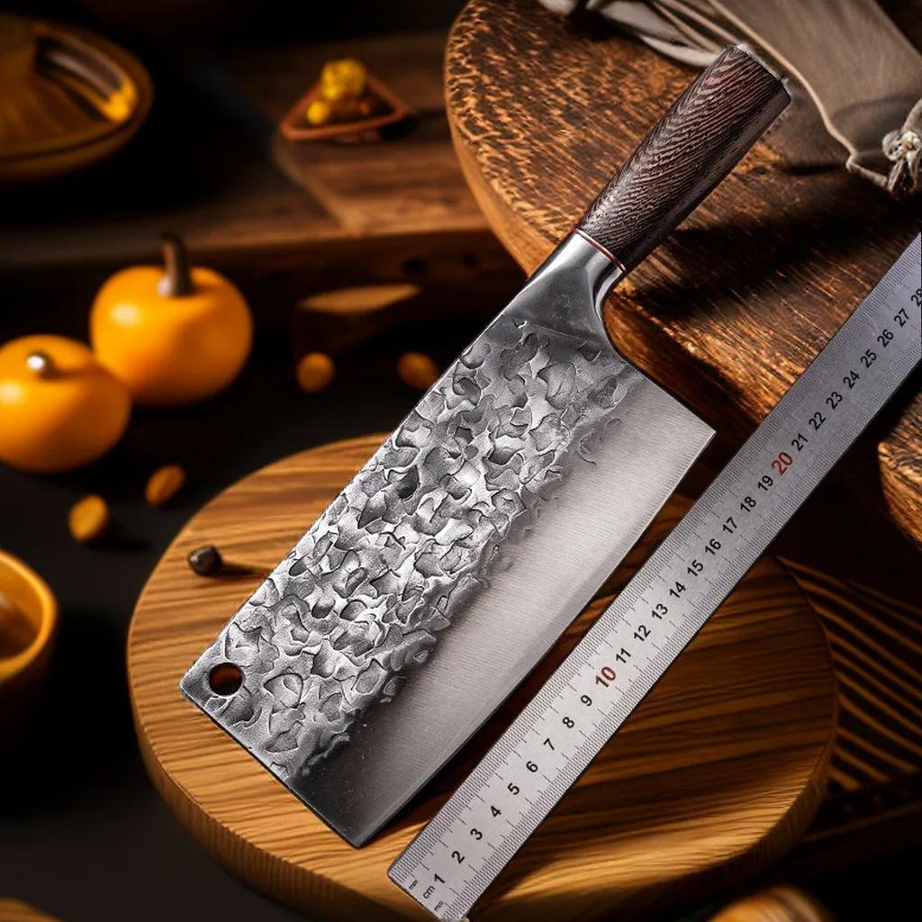 Forging hammer knife Carbon steel multi-purpose slaughter knife Stainless steel household kitchen knife Slicing meat knife