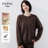 FAPAI Women's Silk-Cashmere Blend Crew Neck Knit Pullover