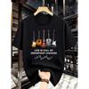 European Sizes Men's Round-neck Trendy, Simple, Creative and Cool Guitar Pattern Special Print Design Sense Pattern Casual Wear
