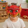 Langlebige Drachen-Halloween-Maske, 3D Niedliche Vollgesichtsmaske, Party Baby Leicht Atmungsaktiv Öse Rollenspiel Kostüm mit Realistischen Schuppen Und Hörnern