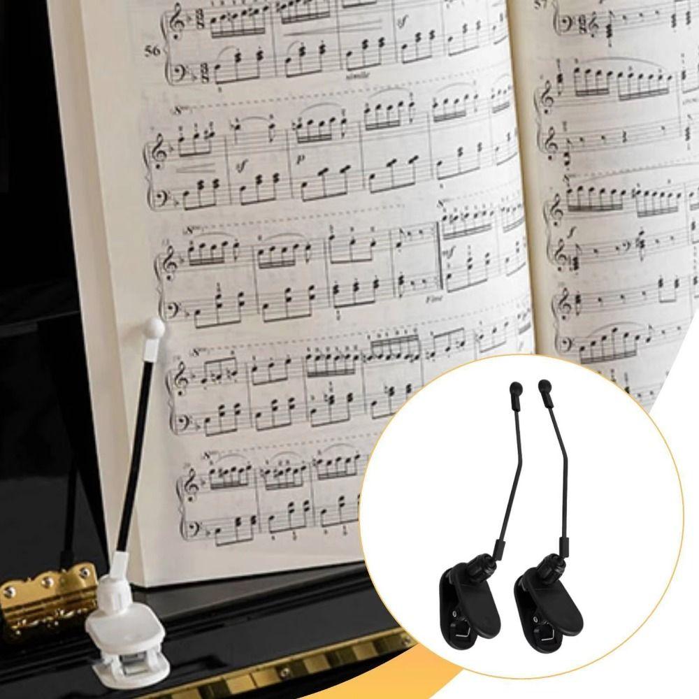 1Pair Adjustable Piano Music Book Clip Clip On Music Stand Clip Piano Score Holder for Music Stand
