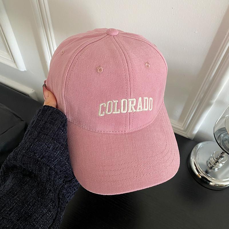 

Cap Baseball With Colorado Letter Embroidered For Adults Unisex Hat Fashion Gift розовый