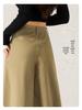 Women's High-Waisted Khaki Wide-Leg Pants with Side Pleats - Slimming, Trendy Fashion for Spring & Autumn 2025