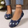 Damen Slipper 2025 Neu Gemischte Farben Patchwork Denim Atmungsaktive Schuhe Lässig Runde Zehenpartie Slip-On Flache Schuhe