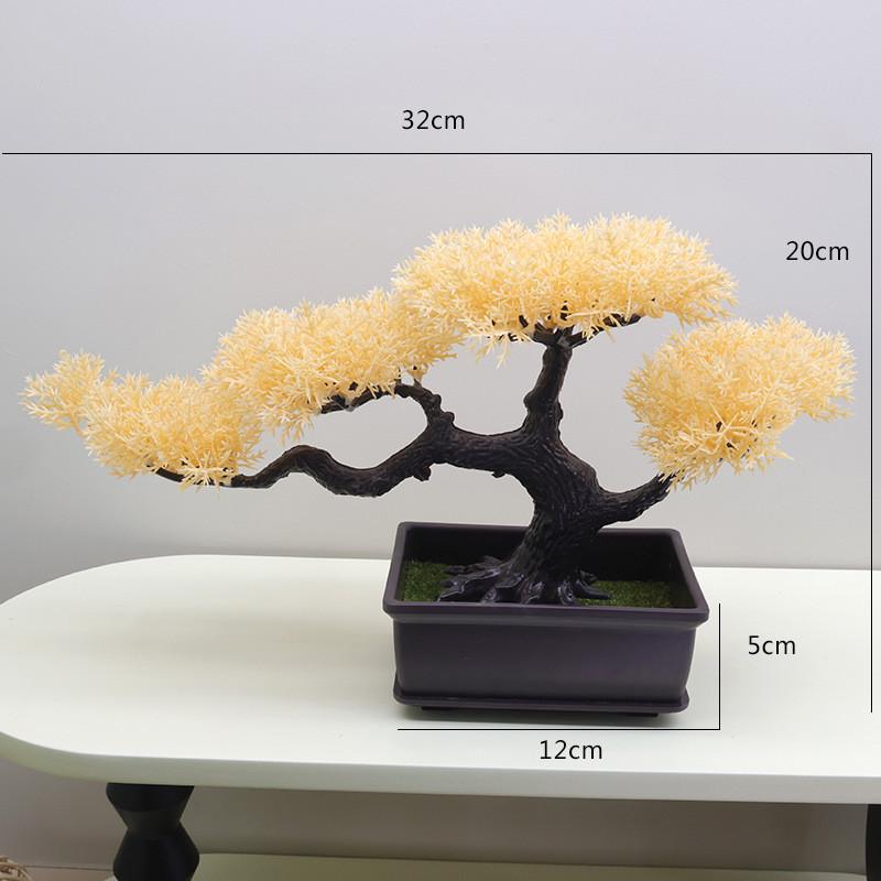 Faux Pine Bonsai Tree Indoor Decoration Plastic Green Plant For Living Space