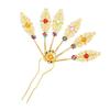 Elegant Peacock Leaf Hairpin Alloy Rhinestone Hair Stick Thai Ethnic Hair Ornament Hairpieces Leaf Hair Accessory