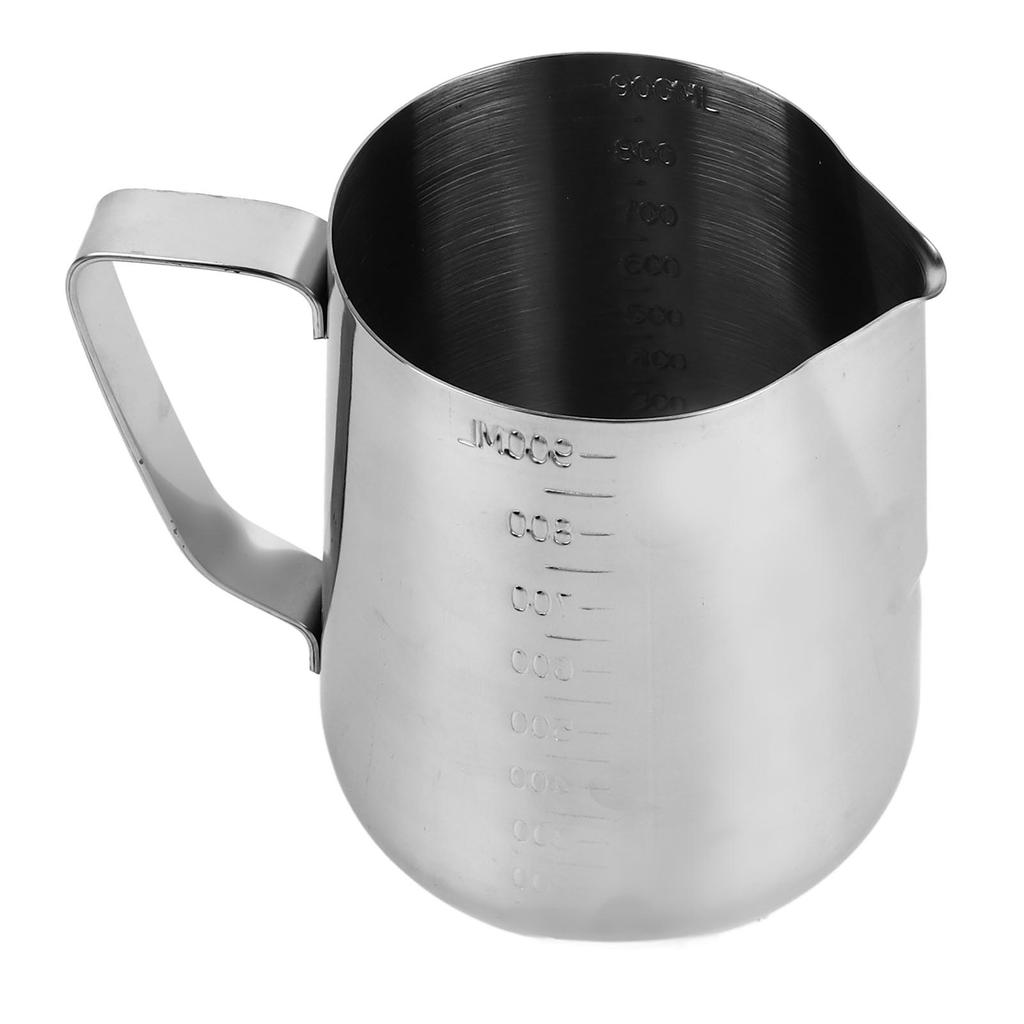 Milk Frothing Pitcher Stainless Steel Frother Jug Mixing Cup Pot with Scale for Coffee Drinks 900ml