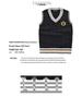 British Style Embroidered Crown V-Neck School Sweater Vest