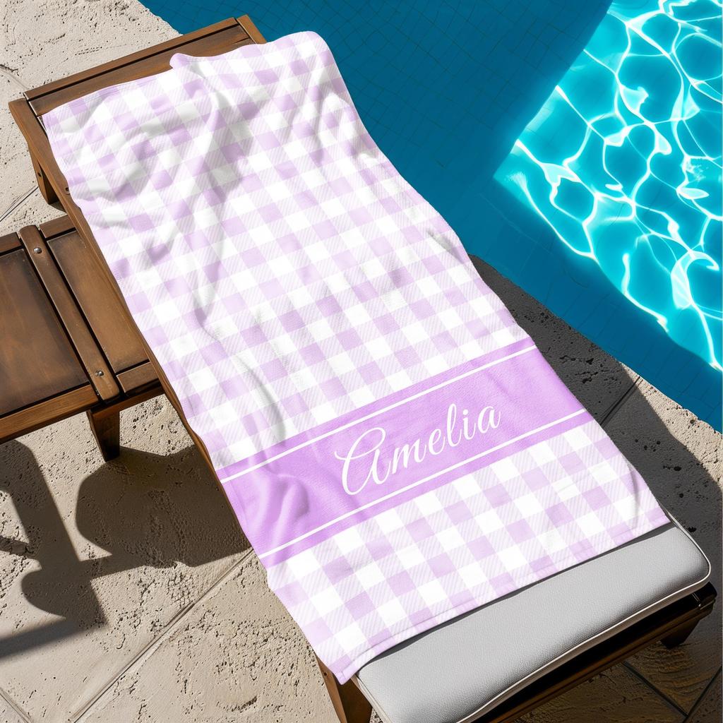 Personalisierbares Strandtuch mit individuellem Namen/Logo, Mikrofaserhandtuch, dünn, schnell trocknend, saugfähig, für Strand, Schwimmen, Yoga, Bad, Sport