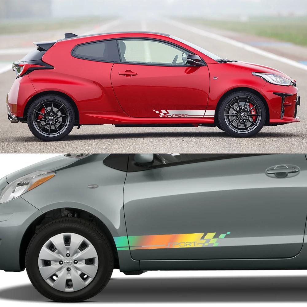 Auto Seitenstreifen Aufkleber Sport Racing Sticker Vinyl Aufkleber Grafiken Dekoration Tuning Zubehör für Toyota Yaris Cross GR Hybrid