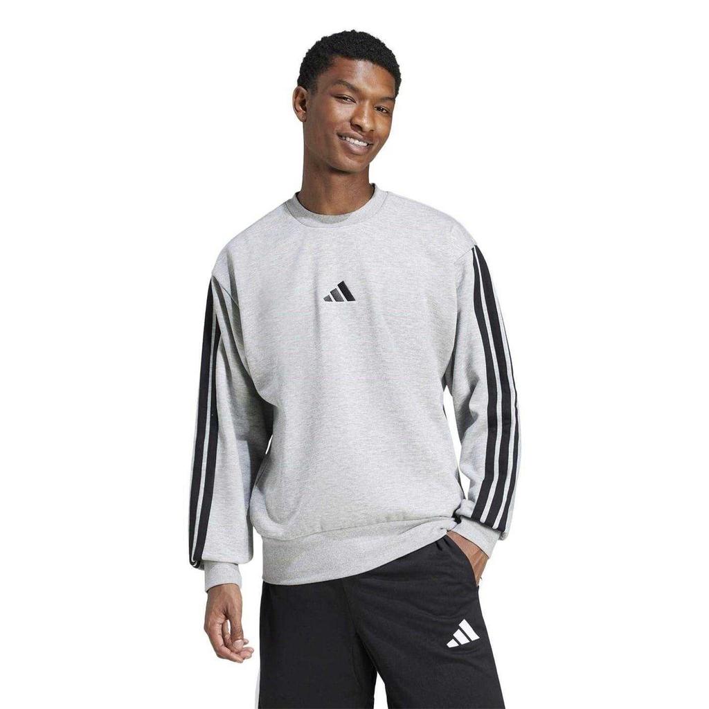 Adidas Mens Essentials 3 Stripes Fleece Sweatshirt