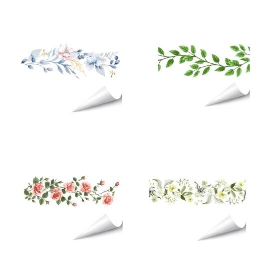 Flowers Wall Decals Peel And Stick Removable Floral Art Wall Stickers for Living Room Girls Room Nursery Bedroom