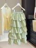 Spring/Summer 2026 Women's High-Waisted Plaid Ruffle Skirt – Slimming Multi-Layered Cake Style
