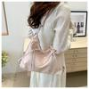 Korean Style Bowknot Faux Leather Bucket Bag for Women, Soft Single Shoulder Hobo Purse, Chic Casual Crossbody Handbag