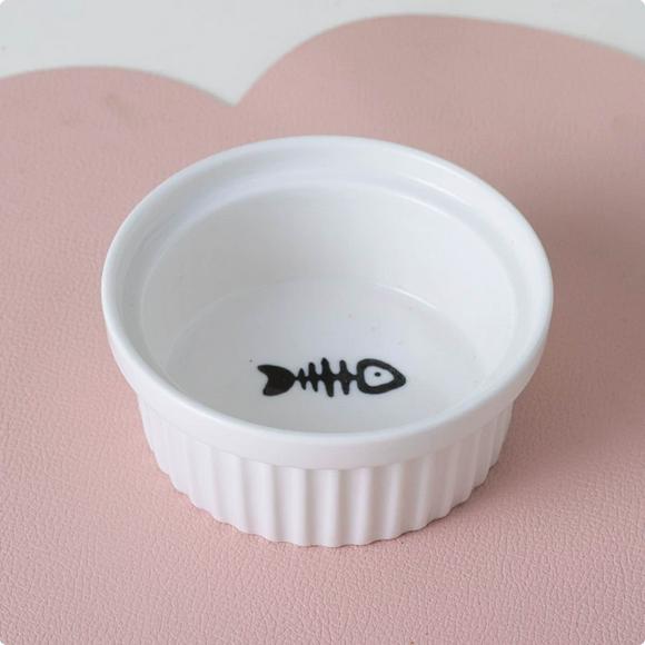 Ceramic Cat Bowl Food Dish Non-Slip Base Durable Material Easy To Clean Suitable for Wet and Dry Cat Food