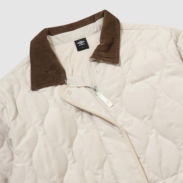 Umbro Women'S Collared Mid-Hip Padded Jacket Beige (Uq322Cpj94)