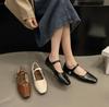 Fashion Retro women Simple Mary Jane Shoes Elegant Casual Flat Comfortable Ballerina Shoes Women's Soft-soled Shoes Chaussure