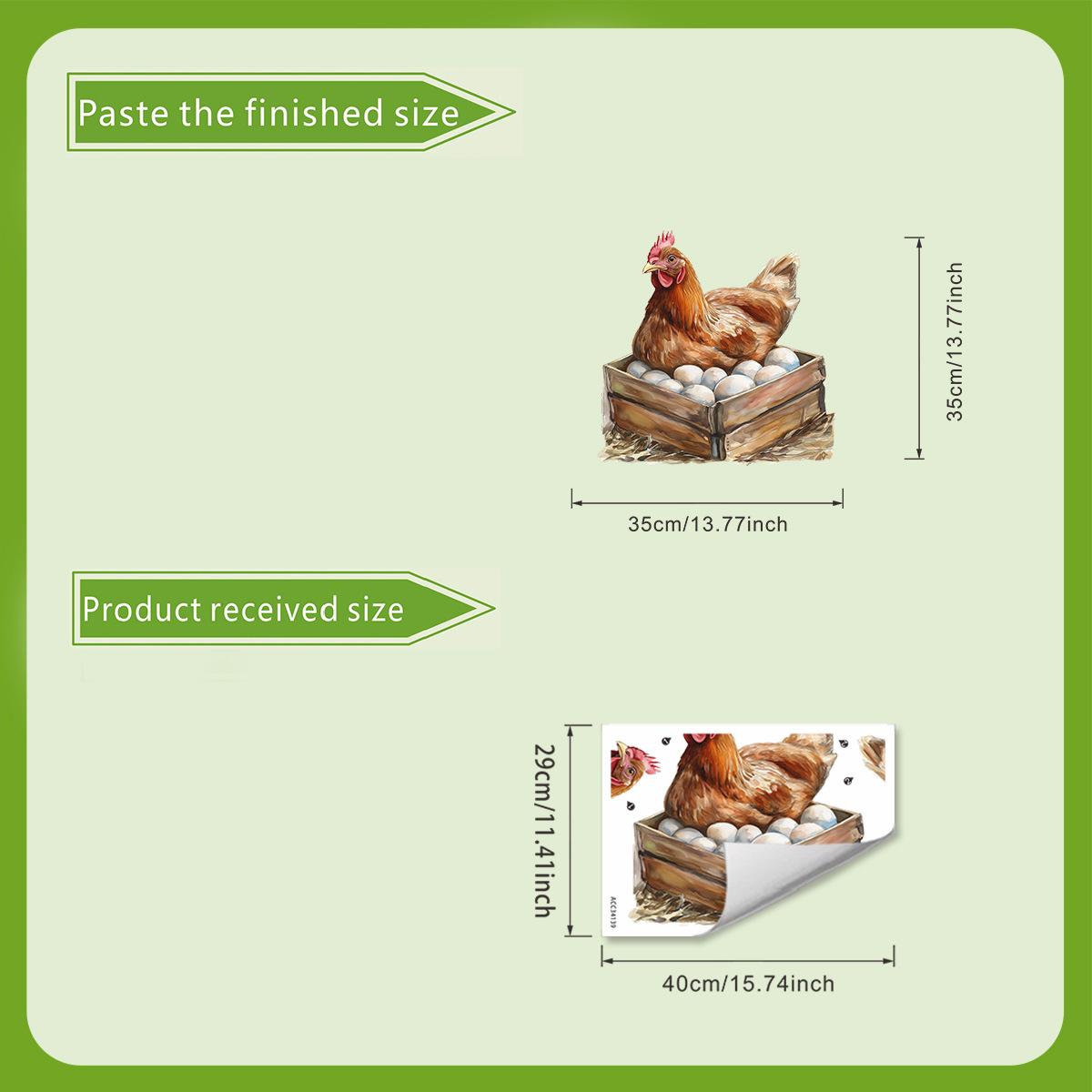 

Сільські наклейки на холодильник «Курка висиджує яйця», Декоративні наклейки для кухонної техніки 30*40cm