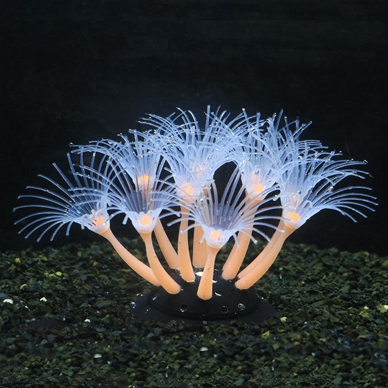 Realistic Coral Silicone Simulation Aquarium Ornaments False Water Plant Fish Aquarium Plant Aquarium Supplies X3UC