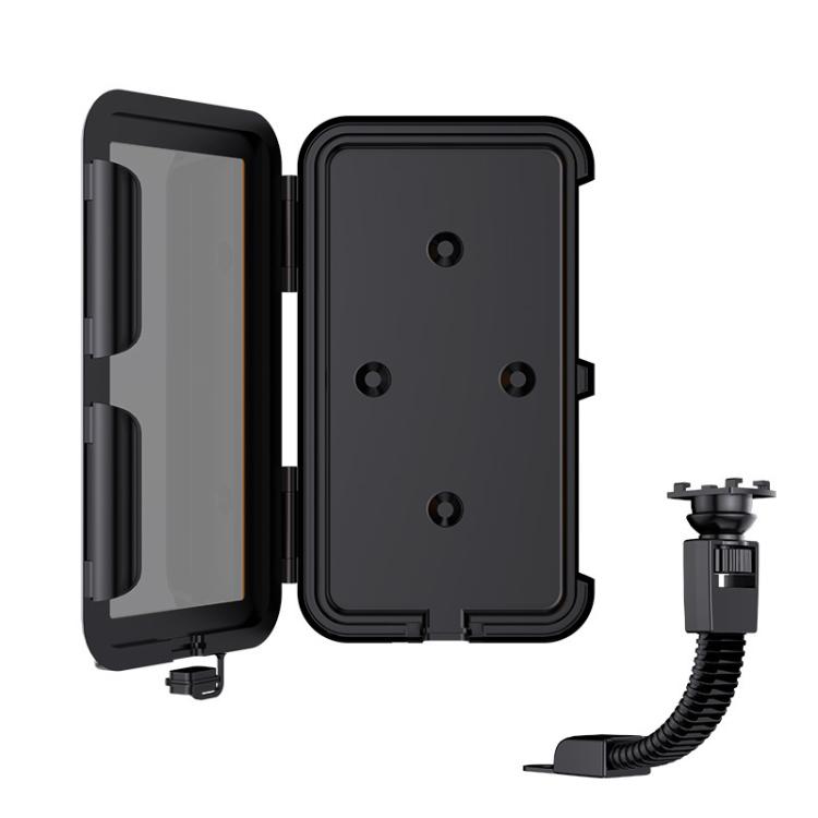 Fully Enclosed Waterproof Touchscreen-compatible Bicycle Motorcycle Phone Holder Rearview Mirror Mount 6.7 inches