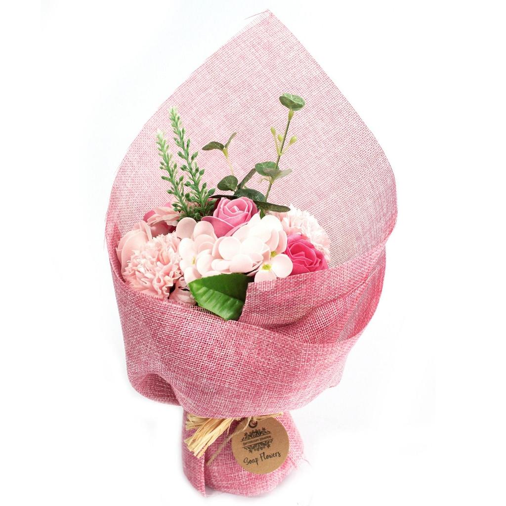 Soap Flower Bouquet Standing Pink