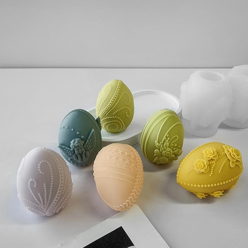 DIY Easter Egg Silicone Mold Handmade Aroma Candle Plaster Easter Decoration Molds Candle Making Supplies