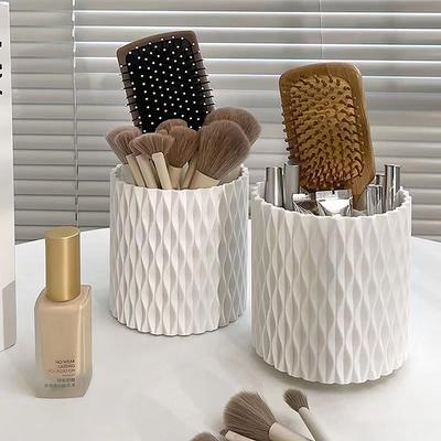 Porta pennelli per trucco rotante, portabicchieri, portaoggetti, organizer multifunzionale da tavolo, per matite per sopracciglia, porta pennelli per trucco