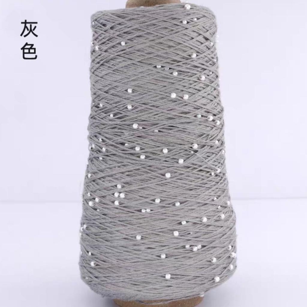 350g 70% CottonSoft Crochet Hand Pearl Beaded Yarn Lace 6# Hand-Knitted Thread For Summer Knitting Sweaters Hats Scarves Luxury