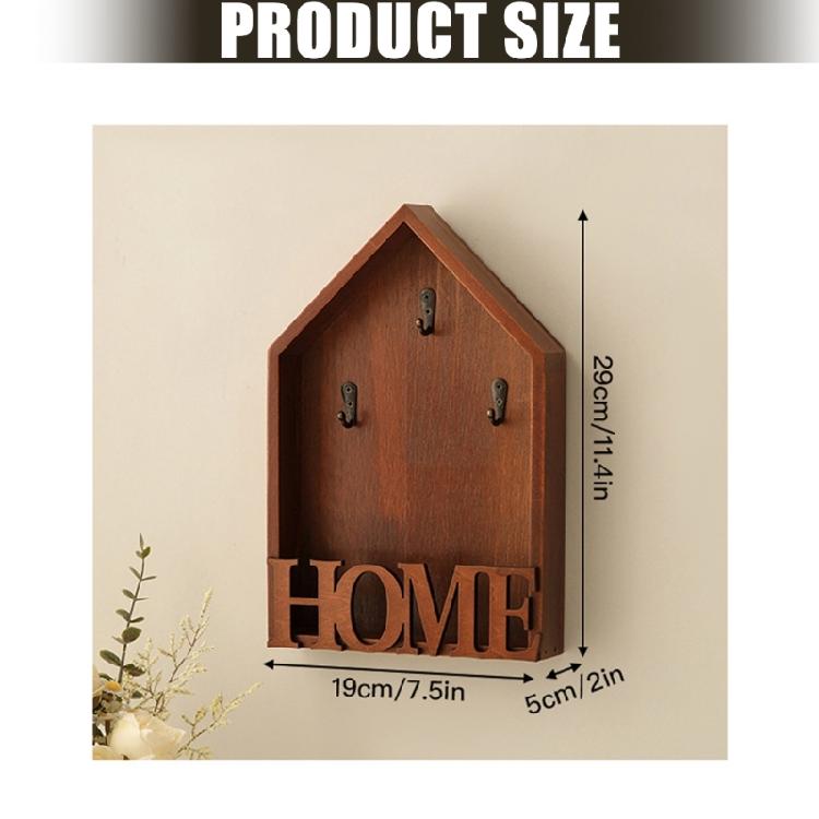 Multi Hook Wooden Key Organizer Metal Accent Entryway Key Holder Wall Mounted Storage Solution For Small Spaces