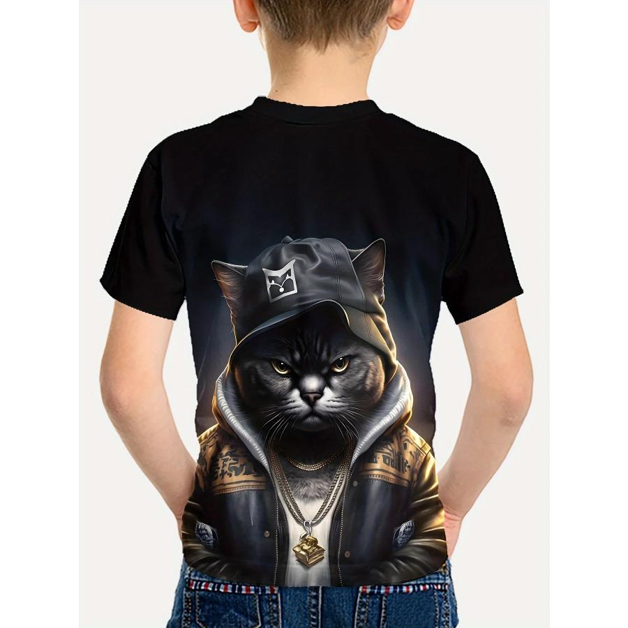 Intressant djur 3D-utskrift Pojkar Kreativ T-shirt Fritidskläder Kortärmade toppar för barn T-shirt Pojkar Flickor Kläder Sommarkläder