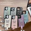 Rhinestone Butterfly High-end Chain Mobile Phone Case for 15 for Apple 17 Handheld for IPhone16pro Leather Fashion