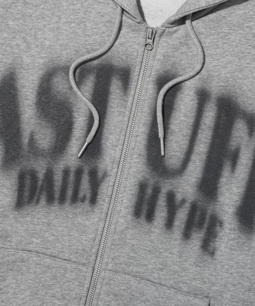 Annoyed Astuff Lettering Zip-Up Hoodie Lq6Tu146_Melange Grey