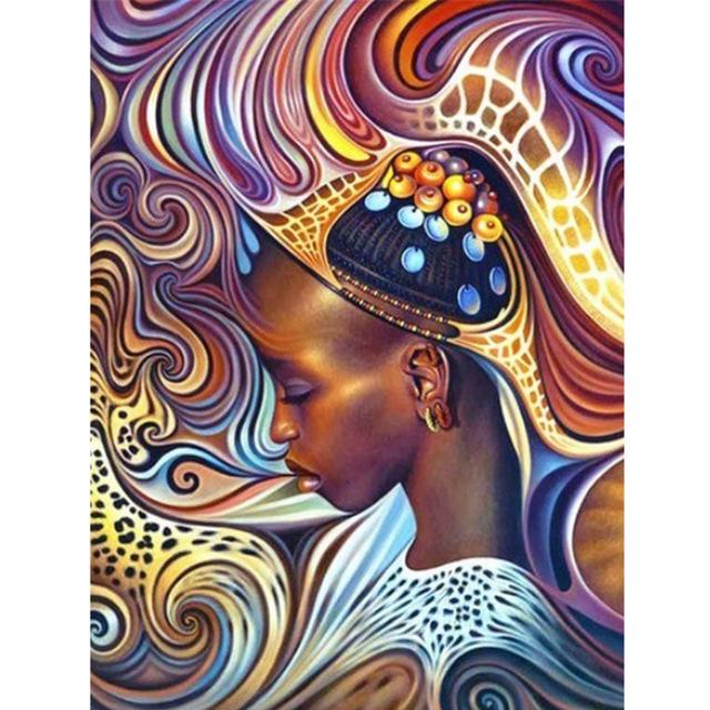 5D-Diamant-Stickerei, Porträt, Diy-Diamant-Gemälde, südafrikanisches Mädchen, komplett, rund, quadratisch, Diamant, Heimdekoration, Strass-Bild