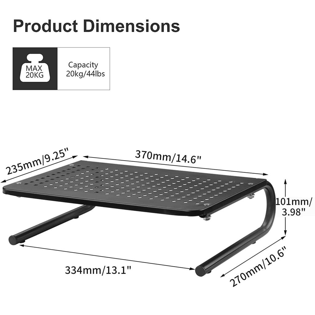 Suptek Desktop Monitor Laptop Display Stand with Computer Monitor Keyboard Perforated Desktop Posture Stationery No Tools Load Capacity MST004 Stand,