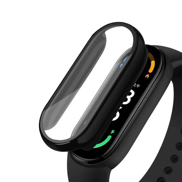 

2 в 1 чехол для ПК+стекло для Xiaomi Mi Band 8 7 6 5 4 аксессуары полная защита защитная крышка Miband 8 7 6 5 4 защитная пленка для экрана for Mi Band 6 5 4 чёрный