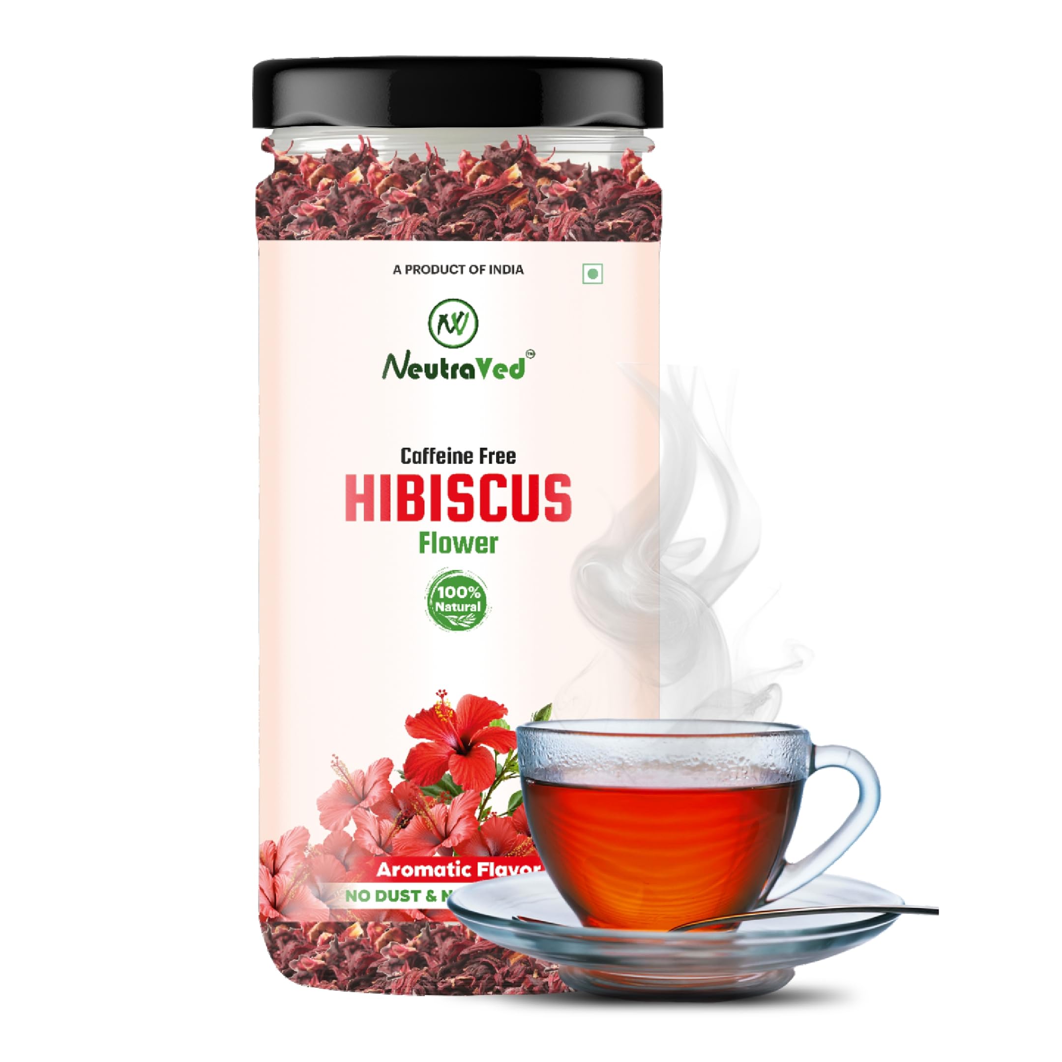 

NeutraVed Hibiscus Tea 50g | Sun-Dried Sabdariffa Flower | Natural Red Color for Syrups, Cocktails & Mocktails | Supports Weight Loss, Skin Glow En