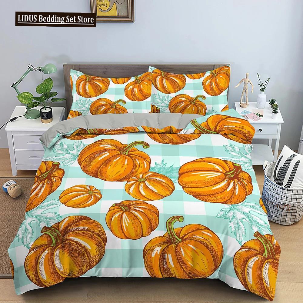 

Pumpkin Bedding Set Halloween Decor Duvet Cover Set Bed Set Duvet Cover With 1/2 Pillowcase Comforter Bedding Sets Twin Queen EU single(135x200cm)