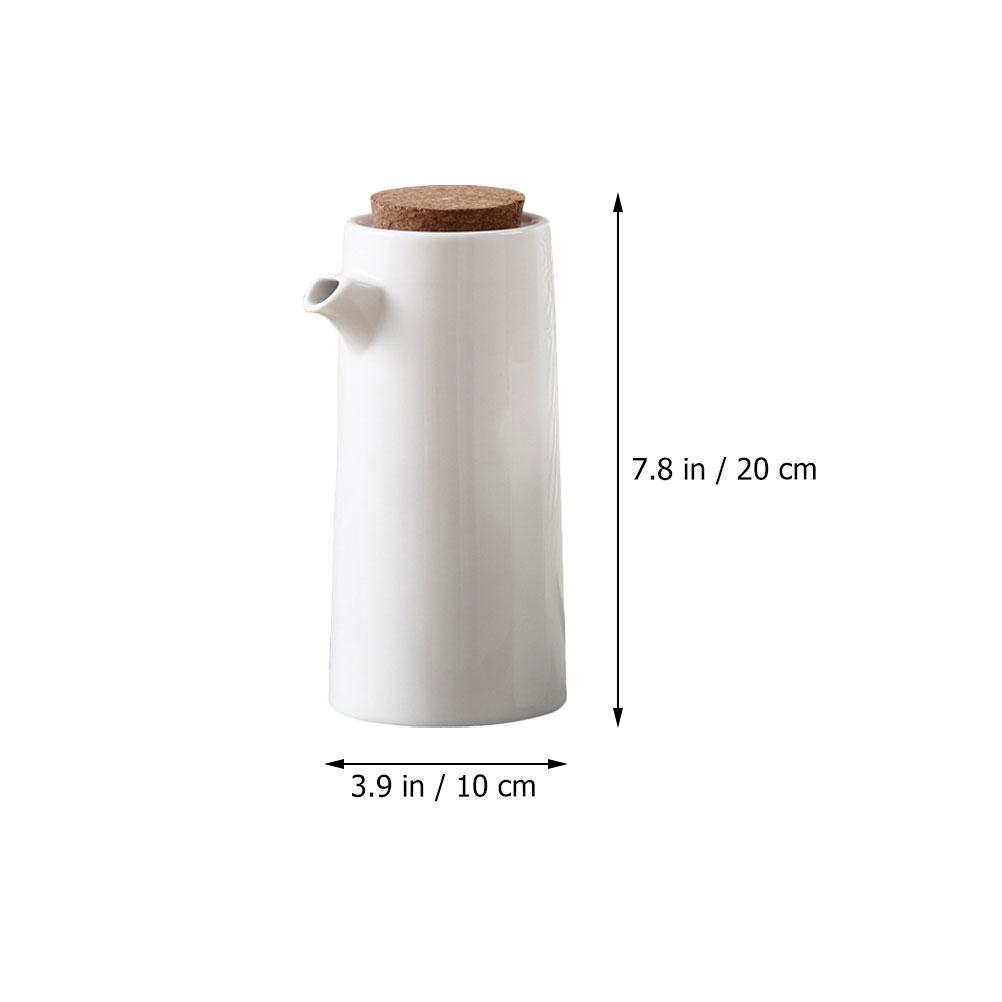 Olive Oil Ceramic Pot Bottle Syrup Seasoning Bottles Kitchen Sauce Holder White Storage Ceramics