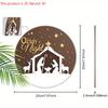 Rustic Nativity Wooden Christmas Sign - Holy Night Figurine Ornaments - Manger Sign - Ideal for Front Door, Wall Decor - Ideal Christmas Gift
