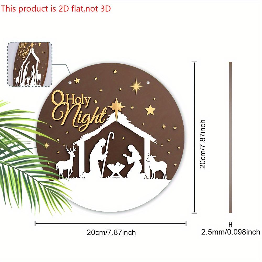 Rustic Nativity Wooden Christmas Sign - Holy Night Figurine Ornaments - Manger Sign - Ideal for Front Door, Wall Decor - Ideal Christmas Gift